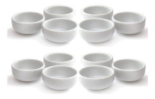 Set Cazuela Dip 6 Cm Porcelana Blanca Bowl Bar 12unidades