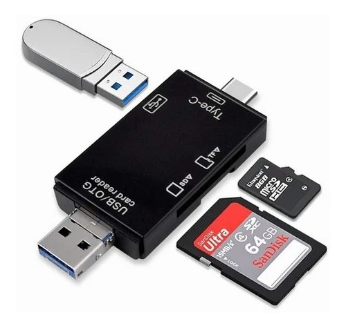 Adaptador 6 En 1 Lector Tarjetas Sd Y Micro Sd, 2.0 Usb