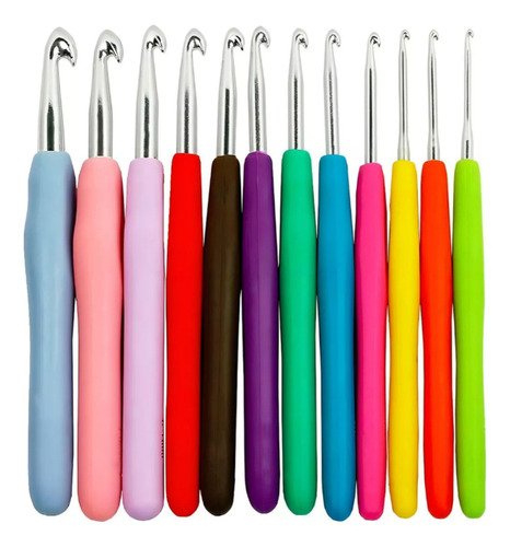 Set Crochet Hemmel De 12 Agujas Con Mango De Silicona