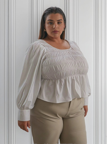 Blusa De Seda Al Cuerpo Tendencia Talle Plus Size 6 - 10 Cci