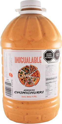 Imagen 1 de 1 de Inigualable Aderezo Pizza Cremoso Chimichurri Garrafa 3.78 L