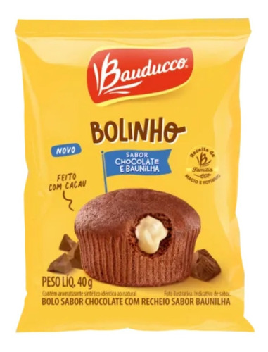 Bolinho De Chocolate Com Recheio De Baunilha Bauducco 40g