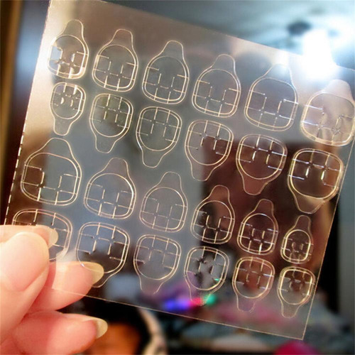 Pegatinas De Doble Cara Con Puntas De Uñas Postizas, Cintas