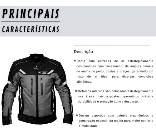 Kit Motociclsta Jaqueta Resistente Agua + Luva Touch Gp Tech