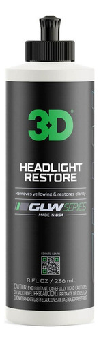 3d Glw Headlight Restore Restaurador Pulidor De Ópticas Color Blanco