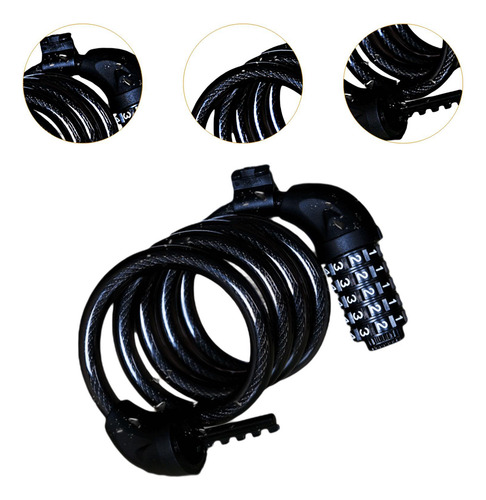 De Combinación Para Bicicleta, De Cable Negro De 3,9 Pies