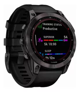 Reloj Gps Garmin Fenix 7 Zafiro Solar Titanio Dlc (47mm) Color De La Caja Negro Color Del Bisel Negro