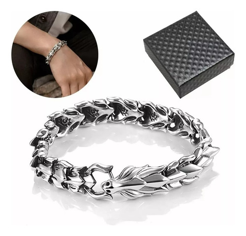 Pulsera De Lujo Hombre Uróboros Con Nórdico Caja