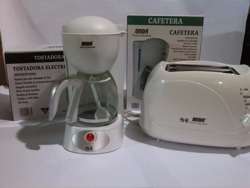 Combo Cafetera Electrica 6 Tazas Y Tostadora Onida Nuevas