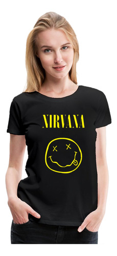 Polera Nirvana Banda Rock Band Kurt Cobain Mujer Niña