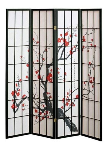 4 Paneles Cherry Blossom Diseño Separador
