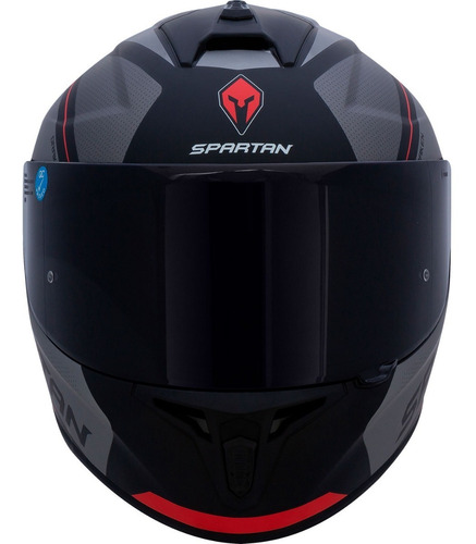Imagen 3 de 6 de Casco Integral Spartan Draken Gear Negro Mate Gris