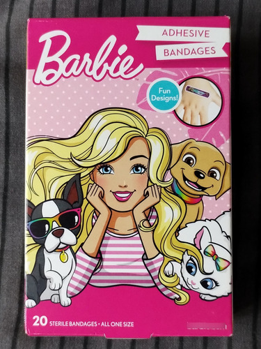 Curitas Adhesivas Barbie Paquete De 20 