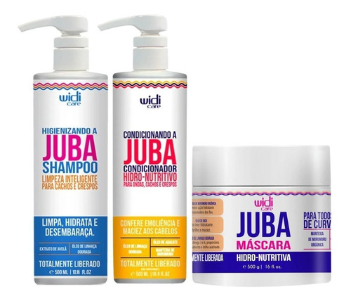 Kit Widi Care Juba Shampoo Condicionador Máscara Nutritiva