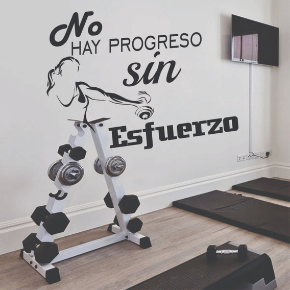 Vinilos Decorativo Gym Frases Fuerza Clases Fitnes 100cm | MercadoLibre