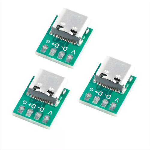 3 X Adaptador Usb Tipo C Hembra, Transferencia Datos, 16 Pin