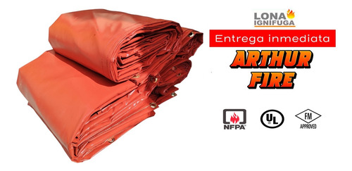 Lona Ignífuga 4m X 4m, Lona Antichispa Rojo