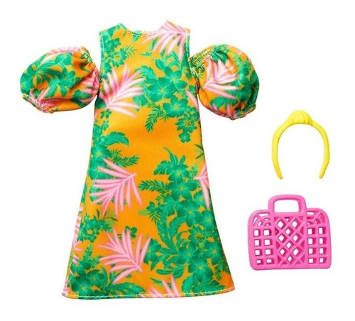 Barbie Moda Ropa Y Accesorios Vestido Diadema Bolsa