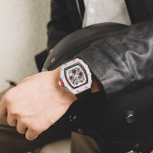 Pintime Reloj Cronógrafo Bling Punk Para Hombre Reloj De Dis