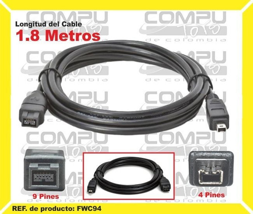 Cable Firewire De 800 Mbps S400 1.8m Ref Fwc94 Computoys Sas