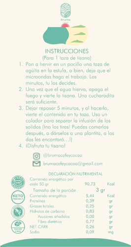 Tisana Cacao Menta 200g Bruma