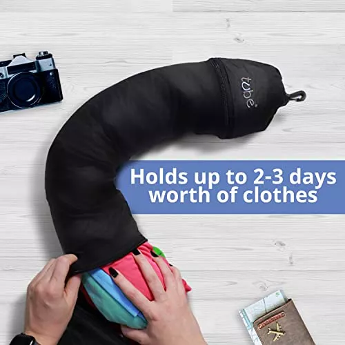 Zquehuo Almohada de viaje con ropa, almohada de viaje rellenable se  transforma en equipaje adicional sin gastos excesivos, almohada de cuello  rellenable para más de 3 días de viaje, terciopelo : 
