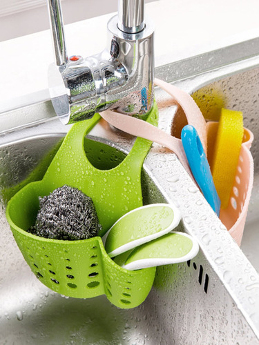 Cestas Colgante De Drenaje Fregadero Ajustable Cocina Y Baño Color Verde