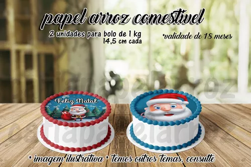 Natal Papel De Arroz Para Bolo 1 Kg Redondo E Cupcake em Promoção na  Americanas