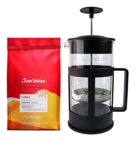 Cafetera Prensa Francesa 1 Lt + Café Juan Valdez A Elección
