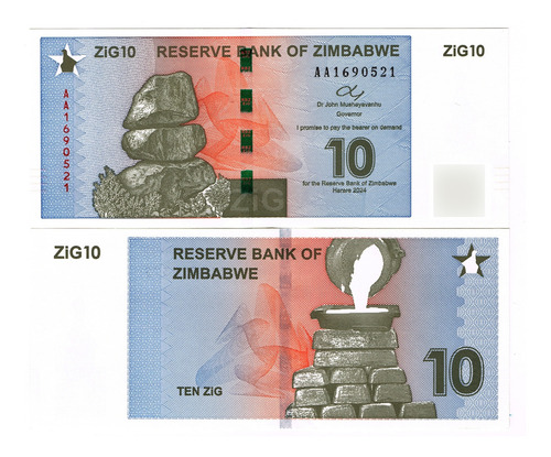 Billete De Zimbabue 10 Dolar Nuevo Sn Circular Chiremba 2024