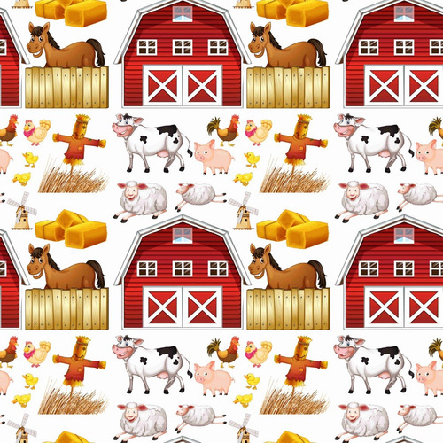 Papel De Parede Fazendinha Campo Animais Cavalo Boi
