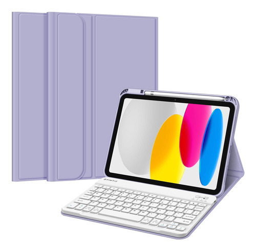 Funda Teclado iPad 10.9 2022 Con Lapiz - Lilac Purple