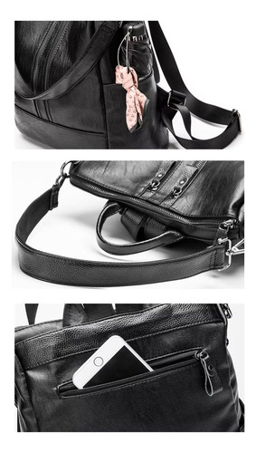 Mochila Feminina Reforçada Elegante Tendencia Social 2025 Cor Bege Desenho Do Tecido Liso