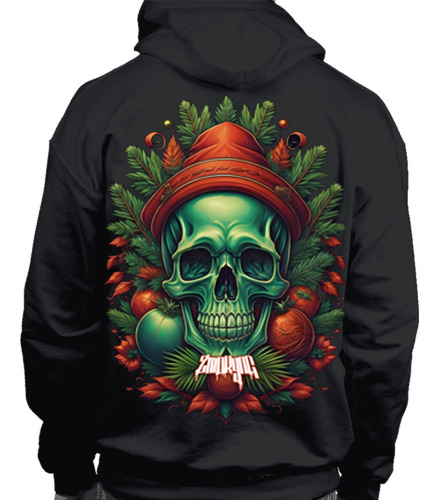 Sudadera Gorro Cangurera -santa Skull - Zmokyng Wear