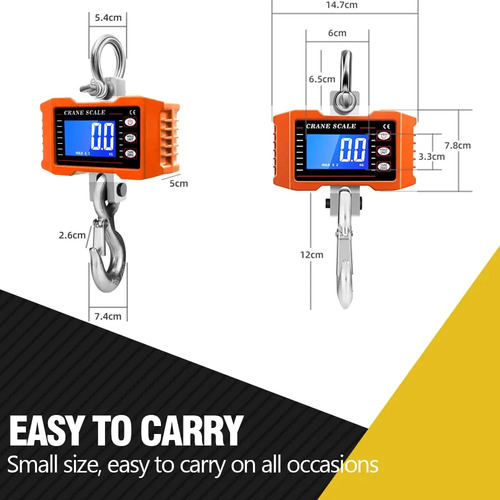 Balanza Báscula 1000kg Comerciales Pantalla Led Hd Display Naranja