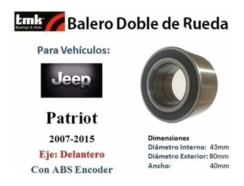 Balero Rueda Delantera Jeep Compass Patriot 2007-2015 C/abs