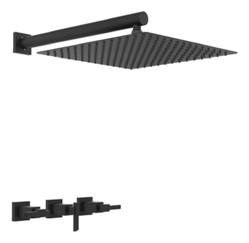 Griferia Ducha Negra Geometry Lever Black 2808 Hidromet Acabado Mate Color Negro