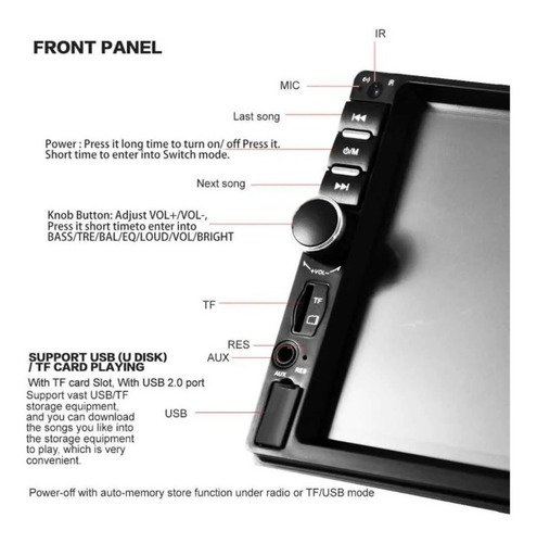 Imagen 5 de 9 de Autoestéreo Mirrorlink 7018b Con Pantalla Táctil Hd 1080p
