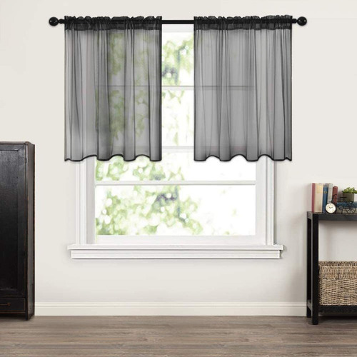 Cortinas Cortas De Color Liso En Forma De Z Para Cocina Y Ba