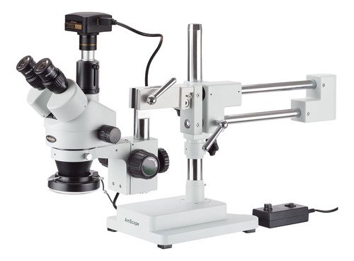 Amscope Microscopio De Zoom Estéreo Simulfocal 3.5x-90x En. Color Blanco