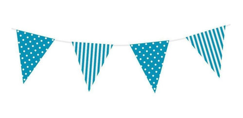 Banderola Plastica Polka Azul Caribe