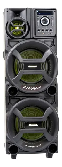 Caixa de Som Amplificada Amvox ACA 2201 Pesadão Black 2200W Woofer 12" Bivolt
