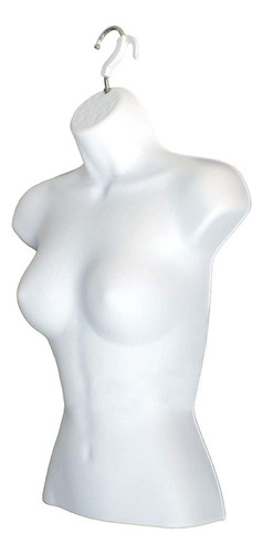Maniquí Busto Torso Hueco Dama Exhibidor De Plastico 3piezas Color Blanco