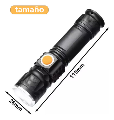 1000 Lm Mini Linterna Portátil Recargable Con Zoom Cgq 60 W