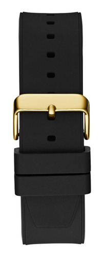 Reloj Guess Duke Gw0641g2 Hombre Dorado Silicona Analógico Correa Negro