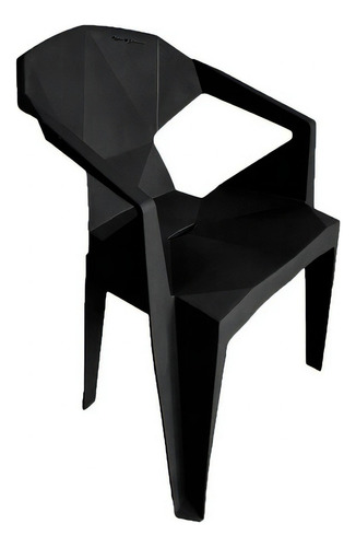 Kit Mesa Quadrada Monobloco Preto Com 4 Cadeiras Futurista