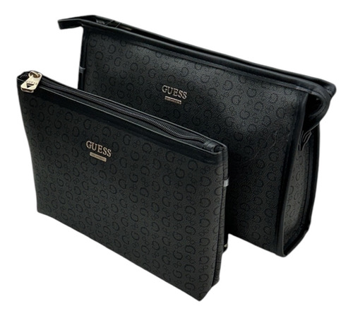De Cosmetiqueras Guess 2 Para Mujer Color Negro Diseño De La Tela Monograma