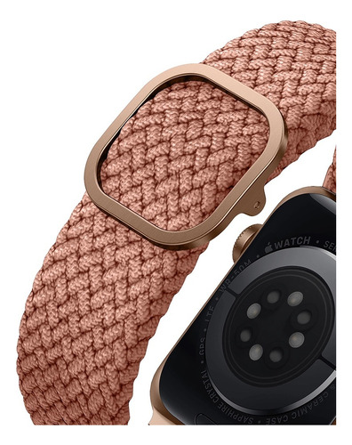 Correa Trenzada Para Apple Watch 46/45/44/42mm Aspen De Uniq Ancho De La Correa 2.2 Cm Color Rosa