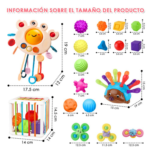 Brinquedo Educacional Montessori Para Bebês Com 12 Peças