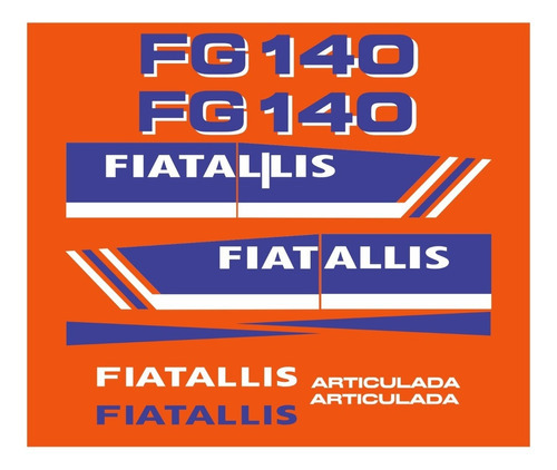 Kit Adesivos Motoniveladora Compatível Com Fiatallis Fg140 Cor ADESIVO EMBLEMA FG140